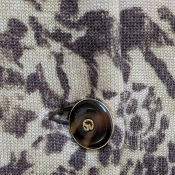 St John Marie Gray Button Down Dress Leopard Cheetah print size 2 Wool Blend - Picture 3 of 5